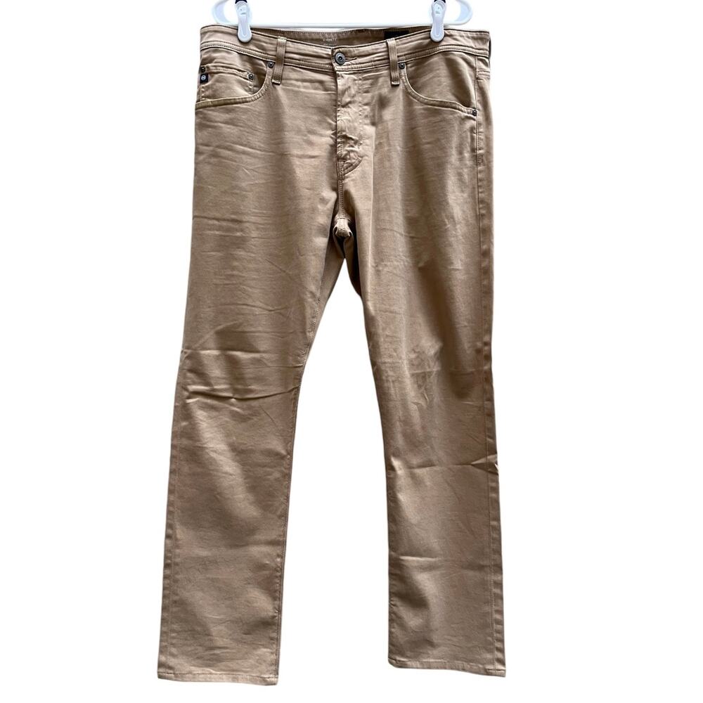 Adriano Goldschimied Everett Slim Straight Pants Khaki Men's 35 x 31